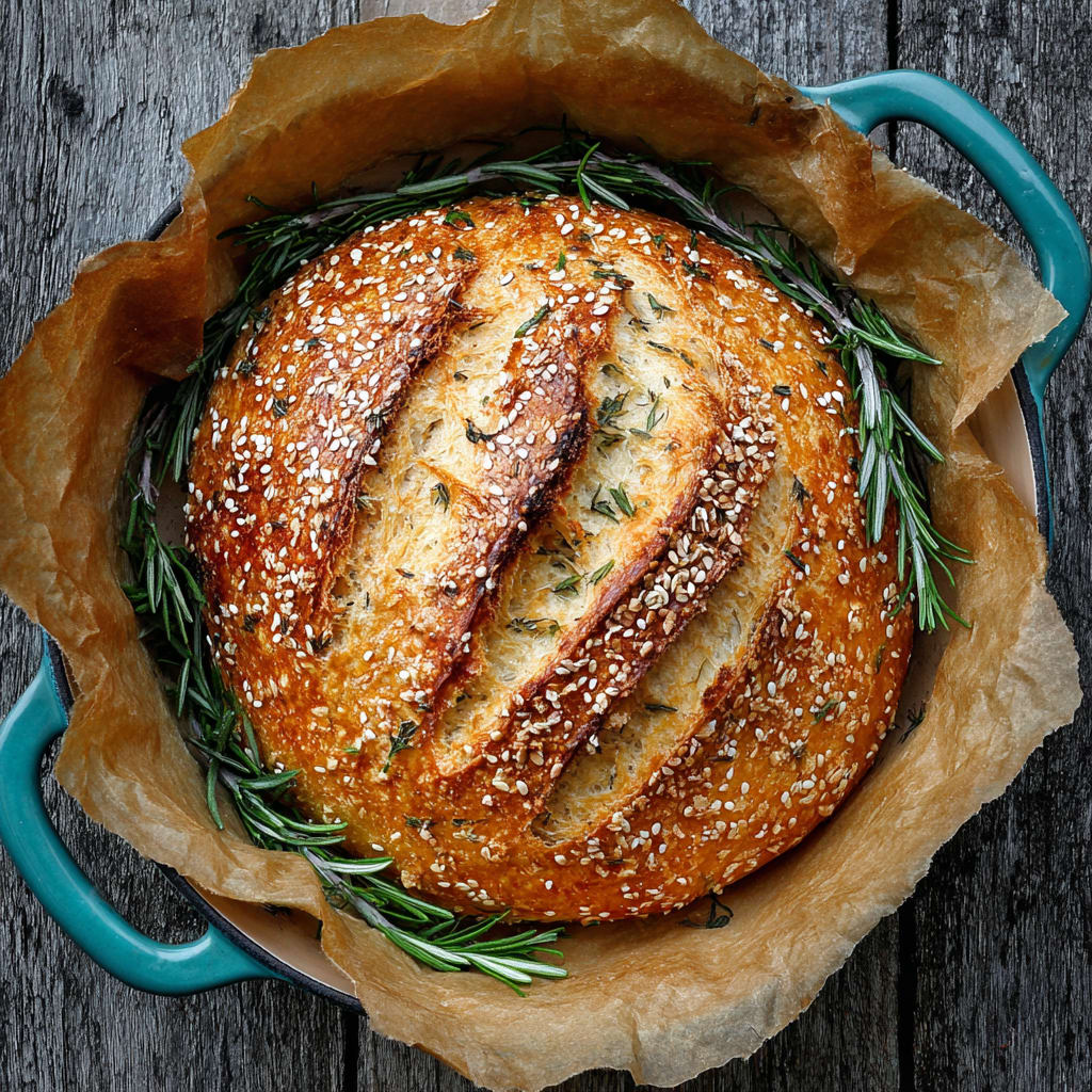 Rosemary and Sea Salt Rustic Bread Loaf