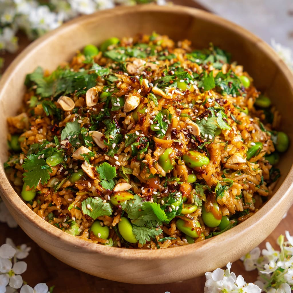 Satay Crispy Rice Salad