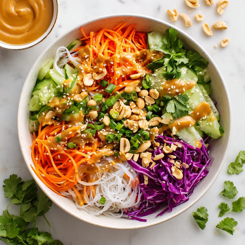 Spring Roll Bowl with Peanut Sauce