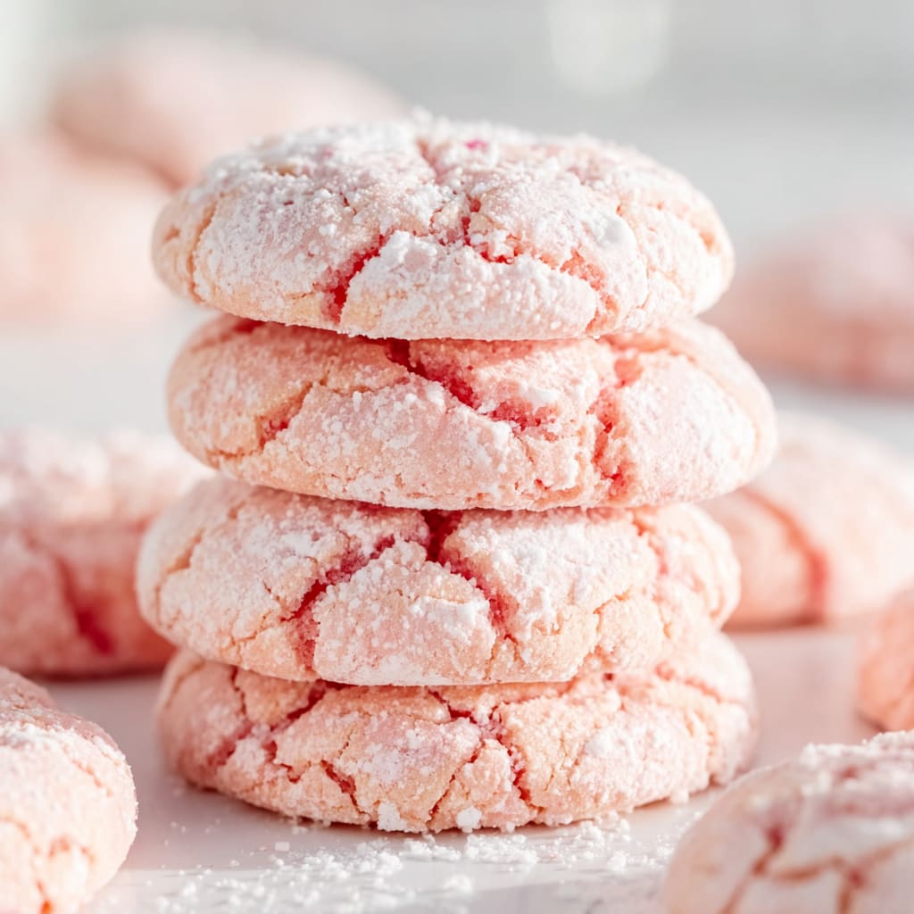 Strawberry Crinkle Cookies