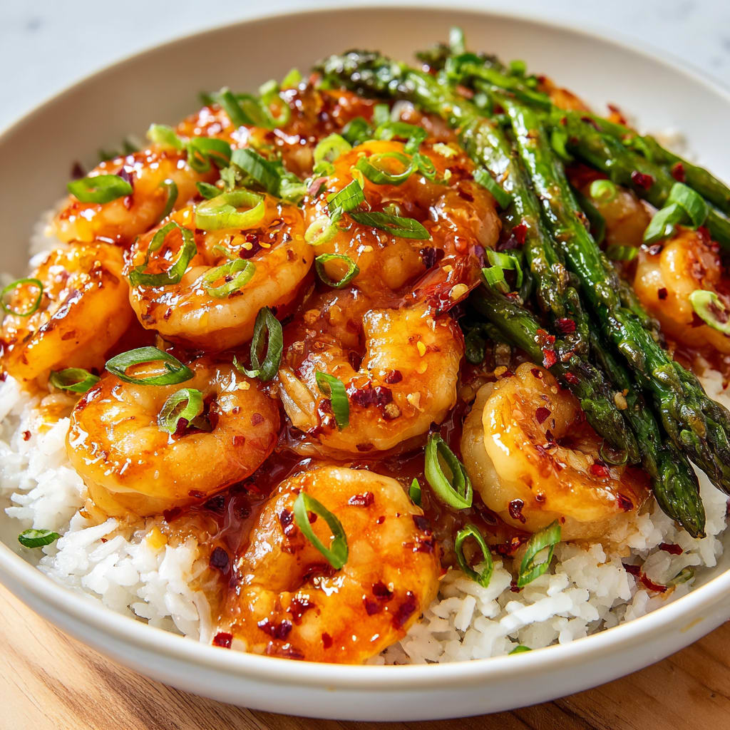 Sweet Chili Shrimp with Asparagus
