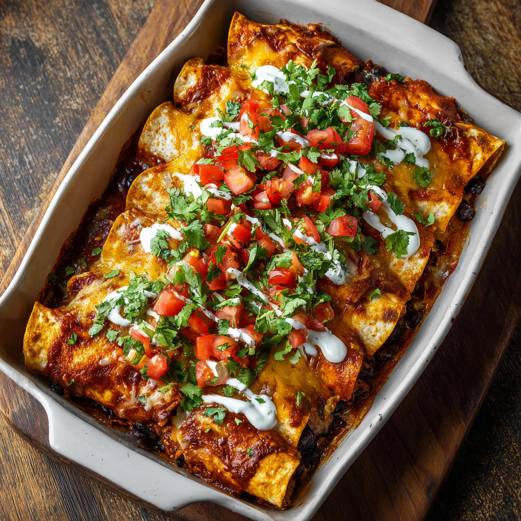 Sweet Potato and Black Bean Enchiladas