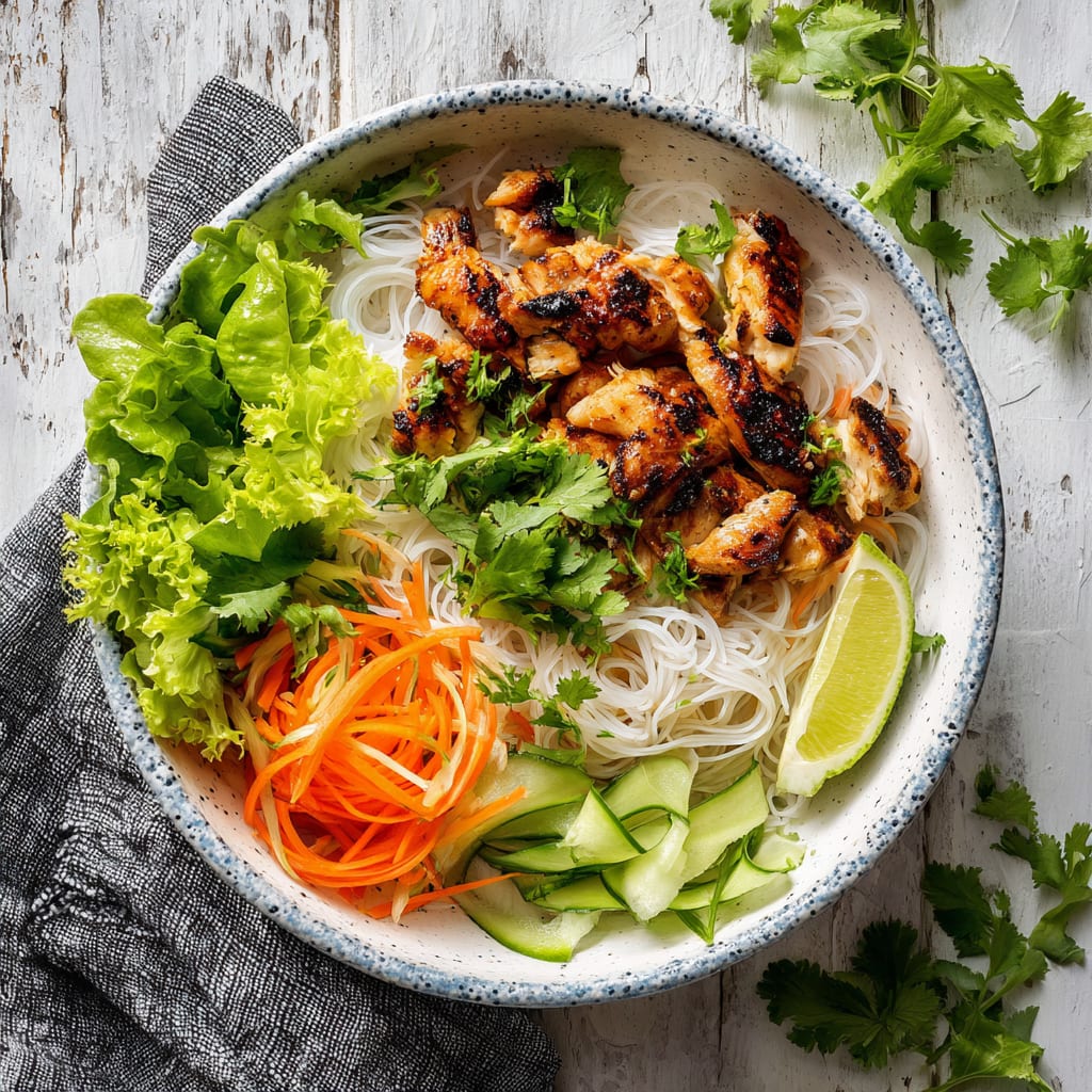 Vietnamese Noodle Bowl with Chicken