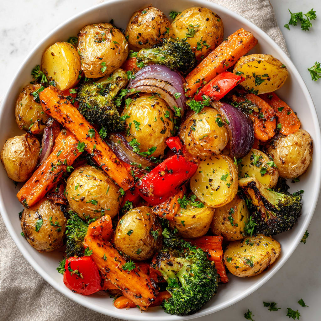 Garlic Herb Roasted Potatoes and Veggies