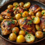 One Pan Honey Garlic Chicken and Potatoes