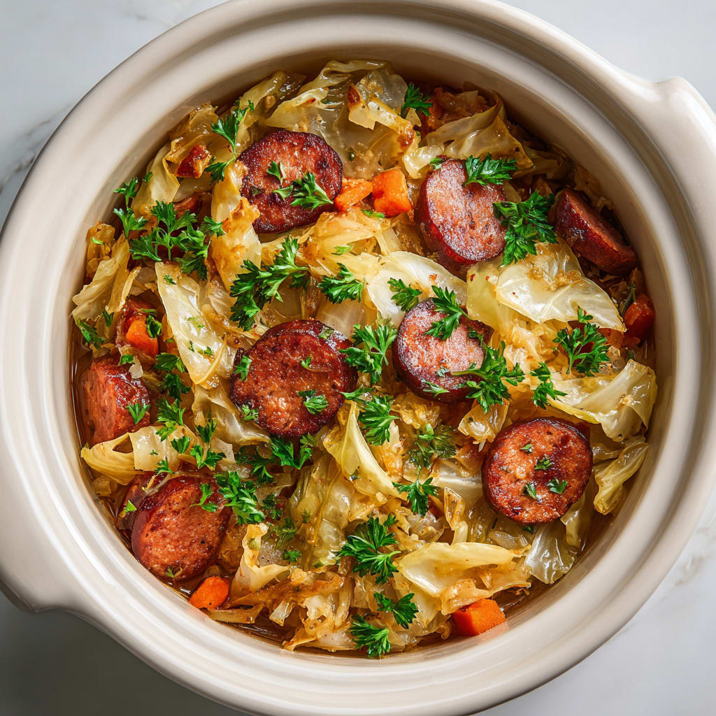Slow Cooker Cabbage & Sausage